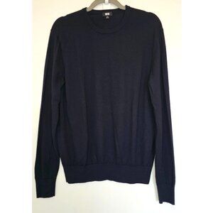 Uniqlo 100% Wool Lightweight Crew Neck Sweater, M, Navy